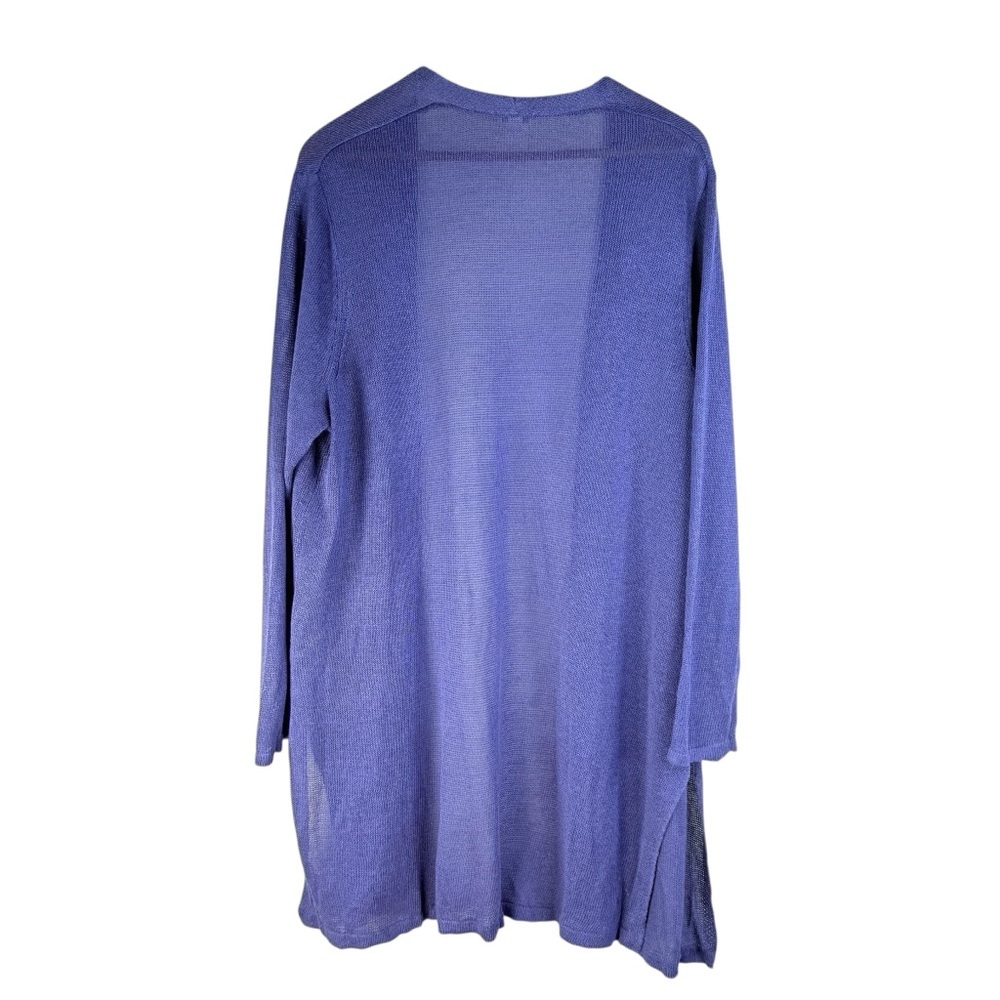 J. Jill Women's Purple Open Front Sweater Cardigan Linen Blend Plus Size 2X - Picture 2 of 6